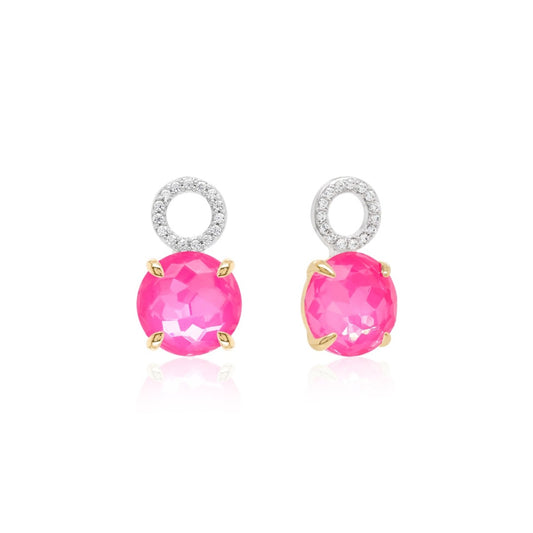 Electric pink round charms