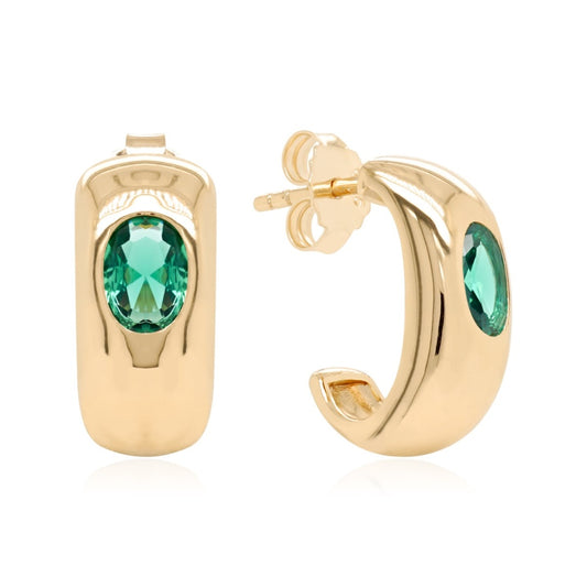 Emerald bold brilliance studs