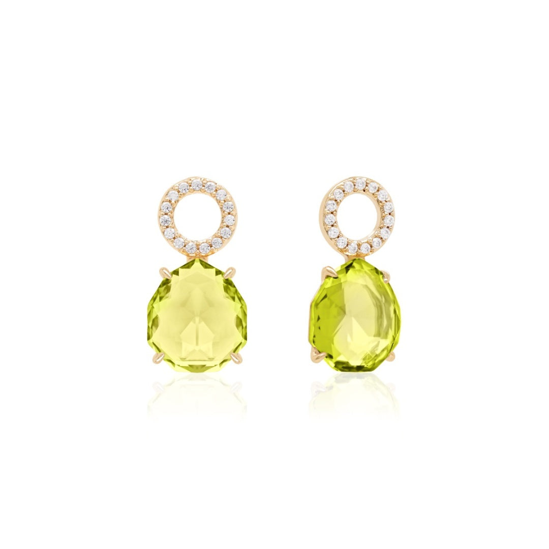 Sparkling pear drop charms in gold (2 colours)