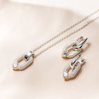 Oval drop link in gold (choose your colour)