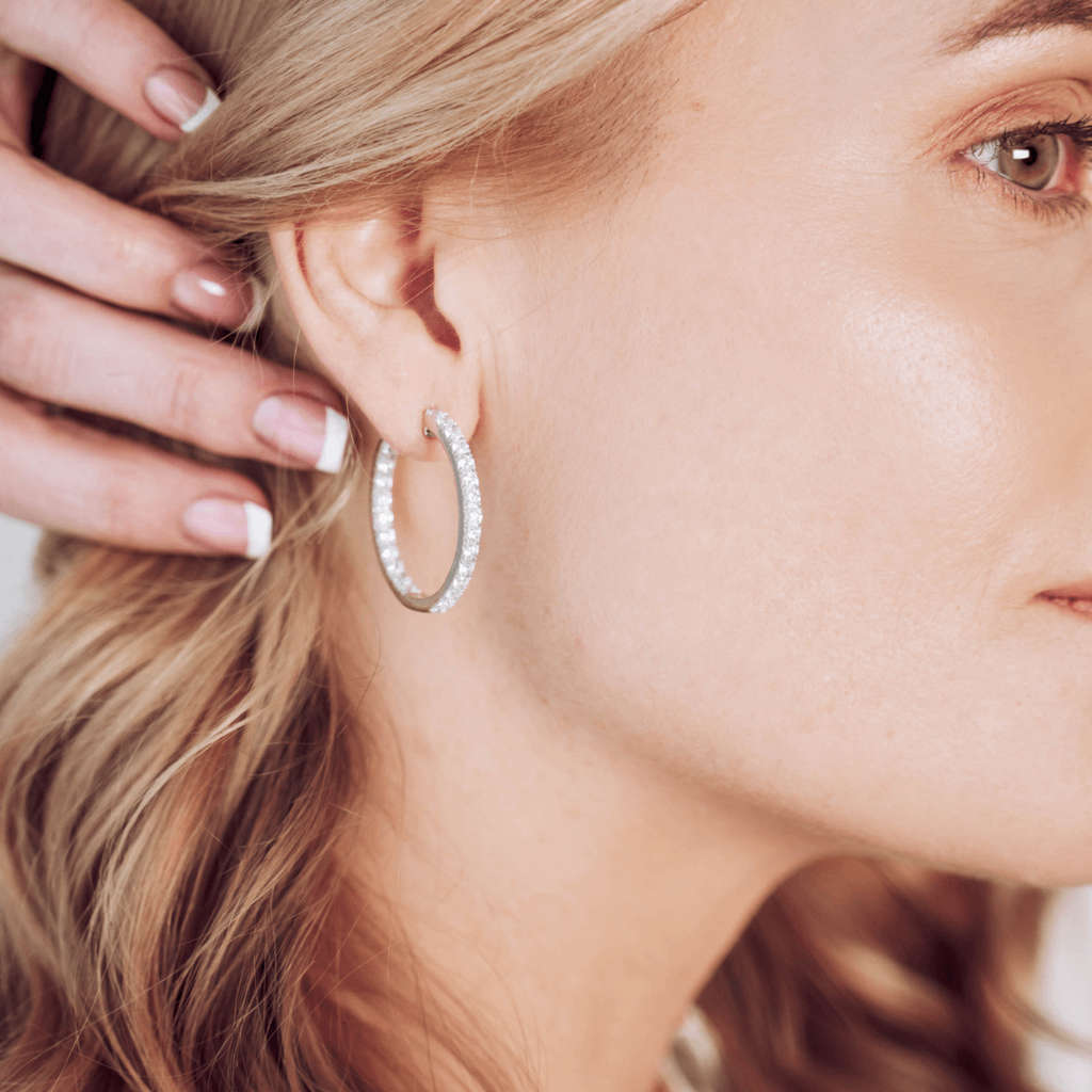 Infinity hoops in silver