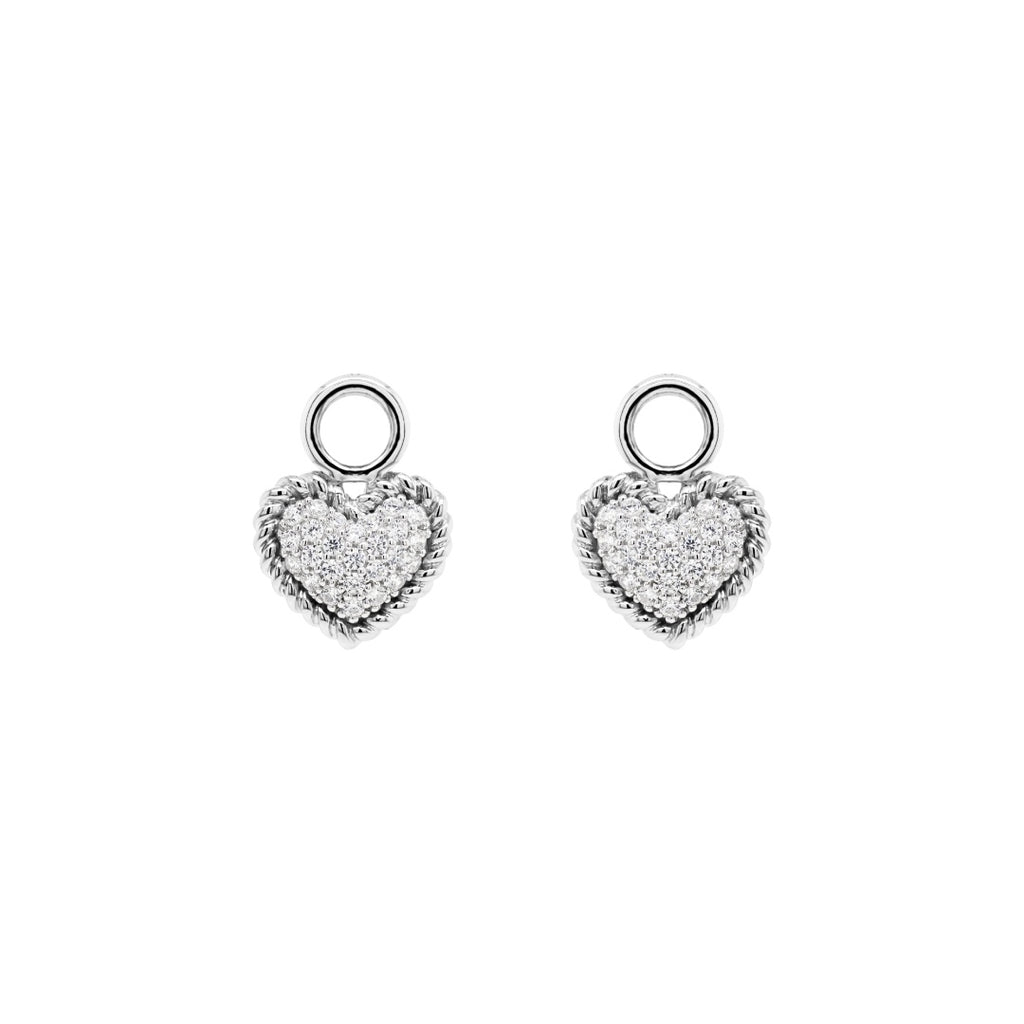Pave heart silver