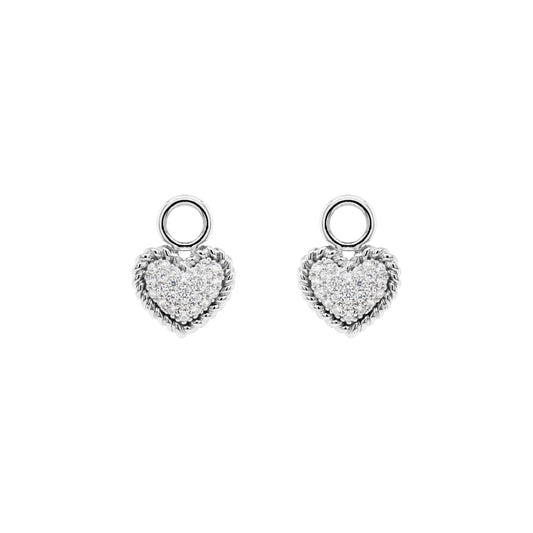 Pave heart silver