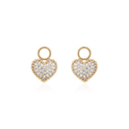 Pavé heart charms in gold
