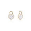 Mother of pearl heart charms in gold