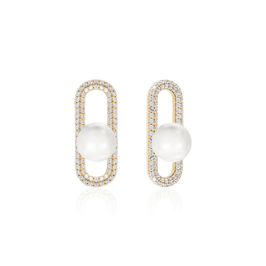 Sparkling pearl link charms