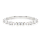 Petite pavé stacking ring in silver